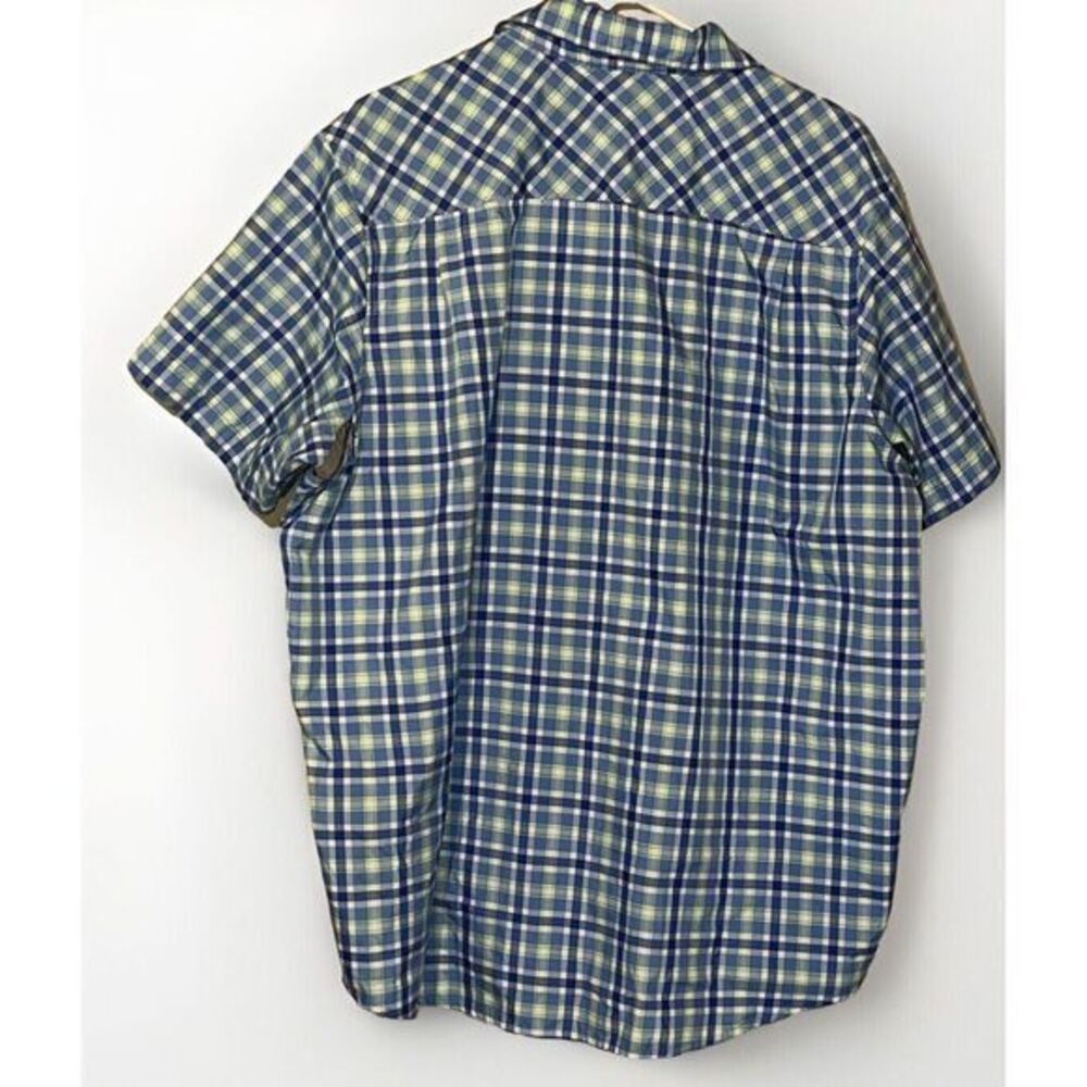 Under Armour Heatgear Shirt Mens XL Blue White Plaid Short Sleeve Button Up - Picture 2 of 6